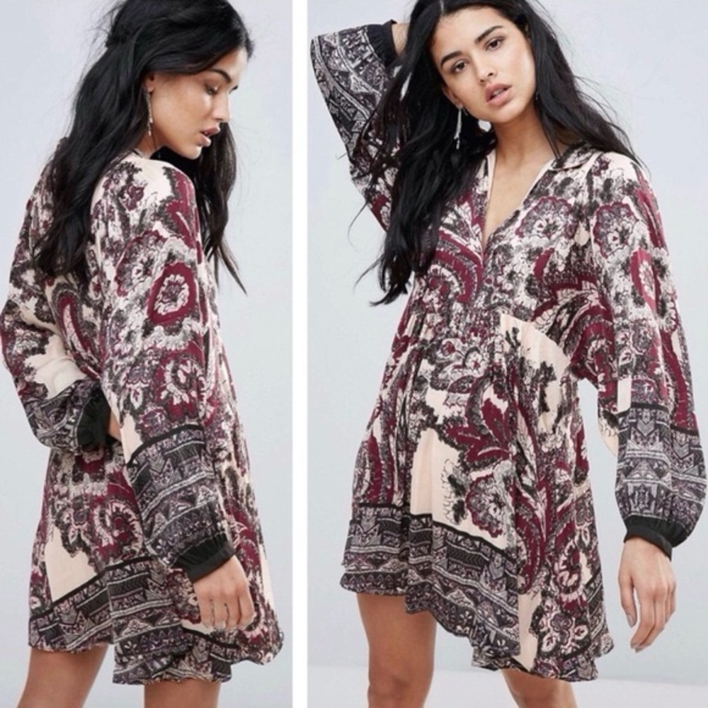 Free People Say You Love Me Printed Mini Dress